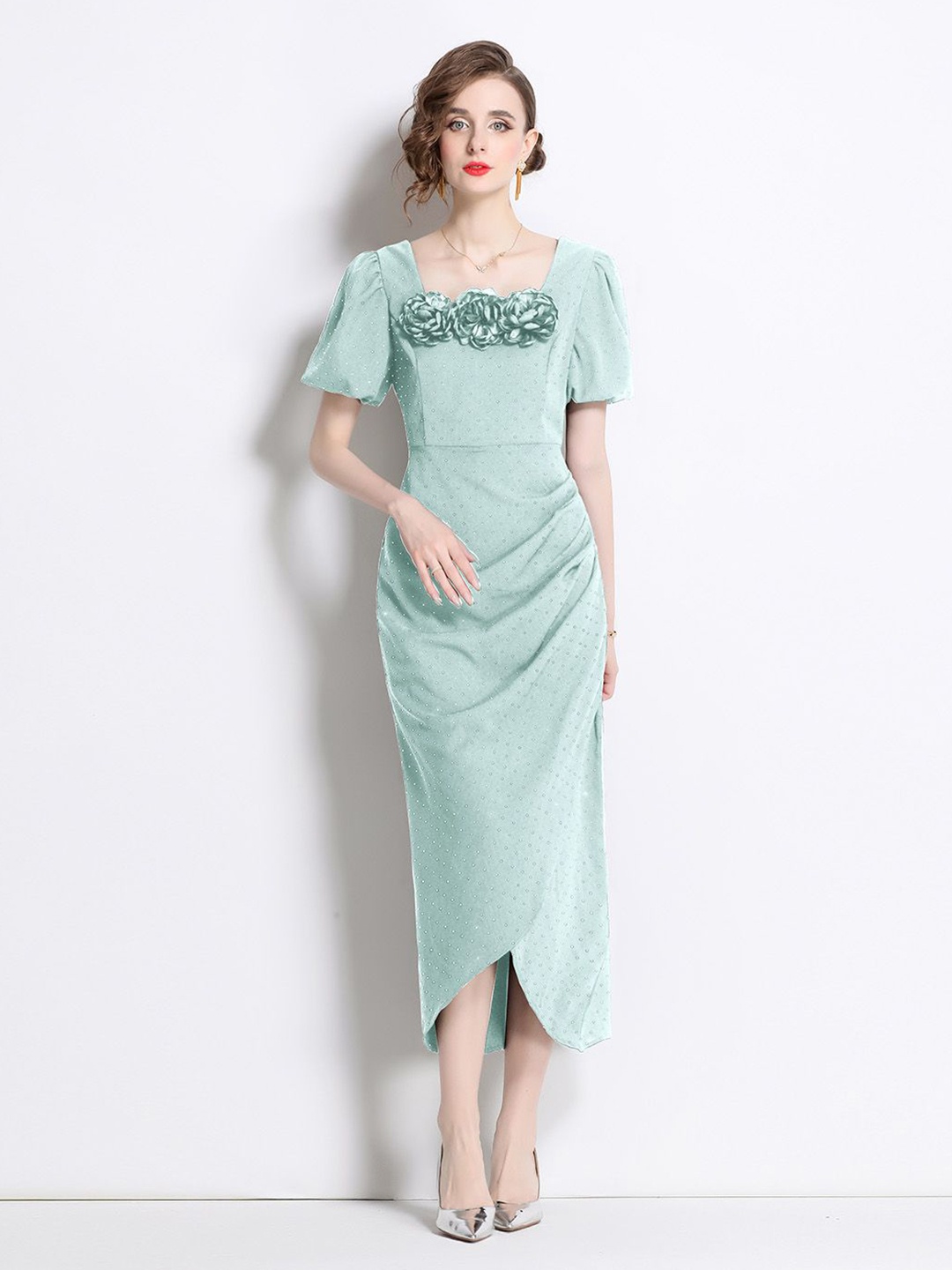 

JC Collection Women Sheath Midi Dress, Green