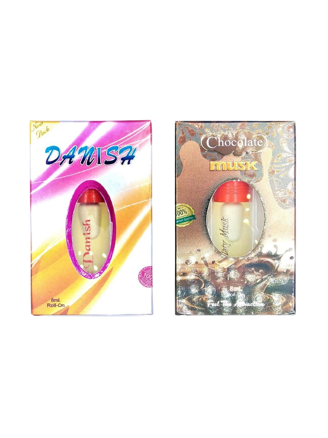 

RAVIOUR LIFESTYLE Set Of 2 Danish & Chocolate Musk Roll On Attar - 8 ml Each, Transparent