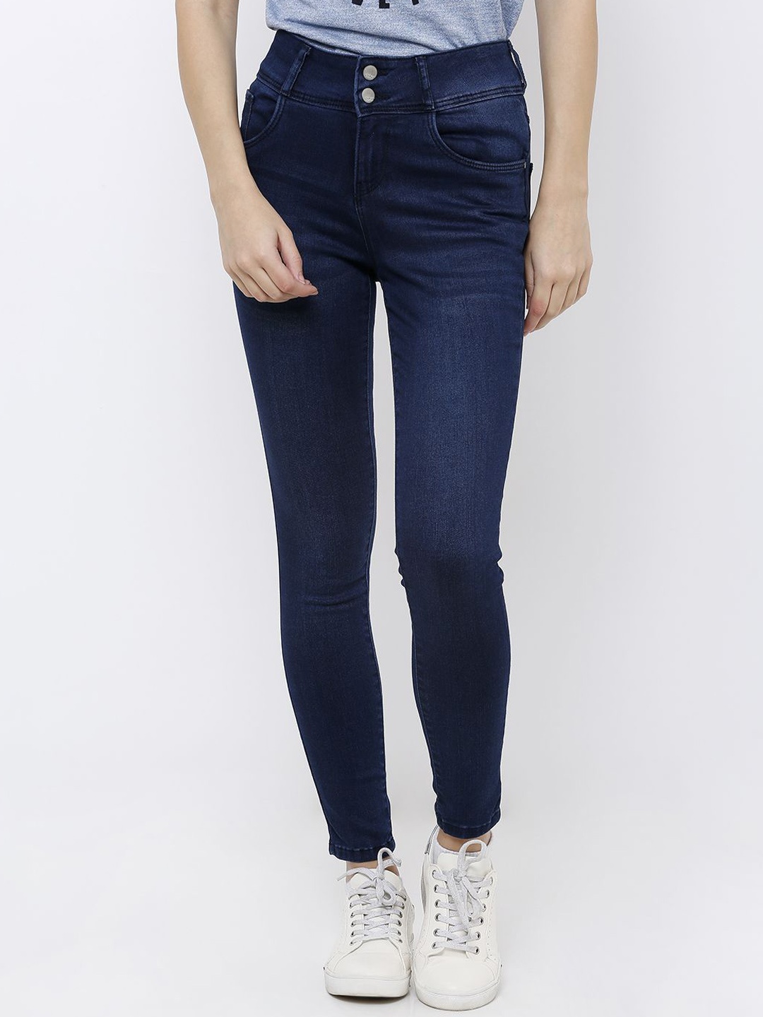 

Kraus Jeans Women Skinny Fit High-Rise Jeans, Blue