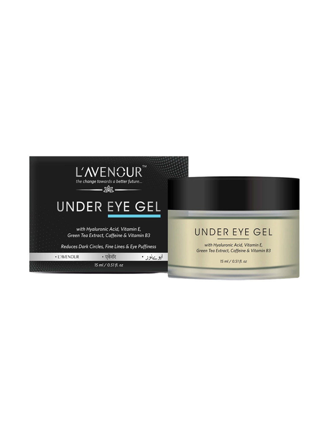 

L'AVENOUR Under Eye Gel With Hyaluronic Acid & Green Tea Extract - 15 ml, Transparent