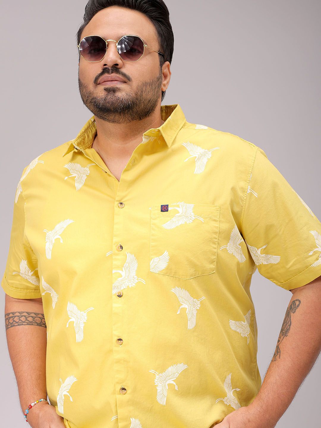 

Hardsoda Men Animal Opaque Printed Casual Shirt, Yellow