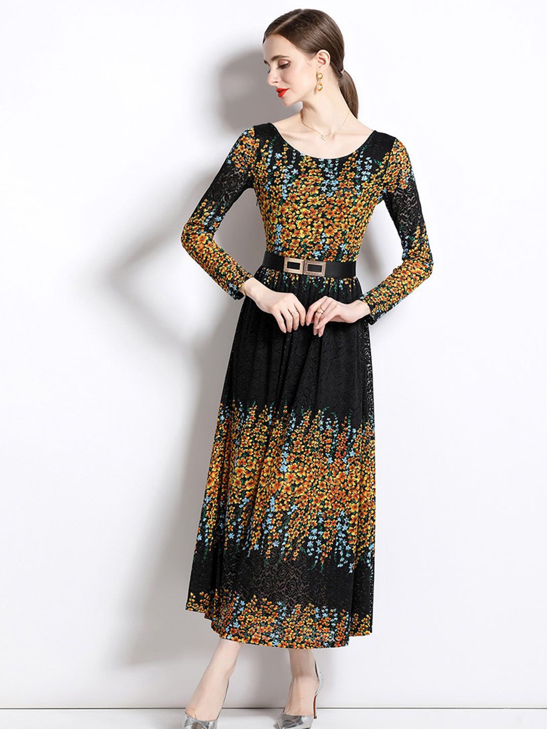 

JC Collection Women Floral Printed Maxi Dress, Yellow
