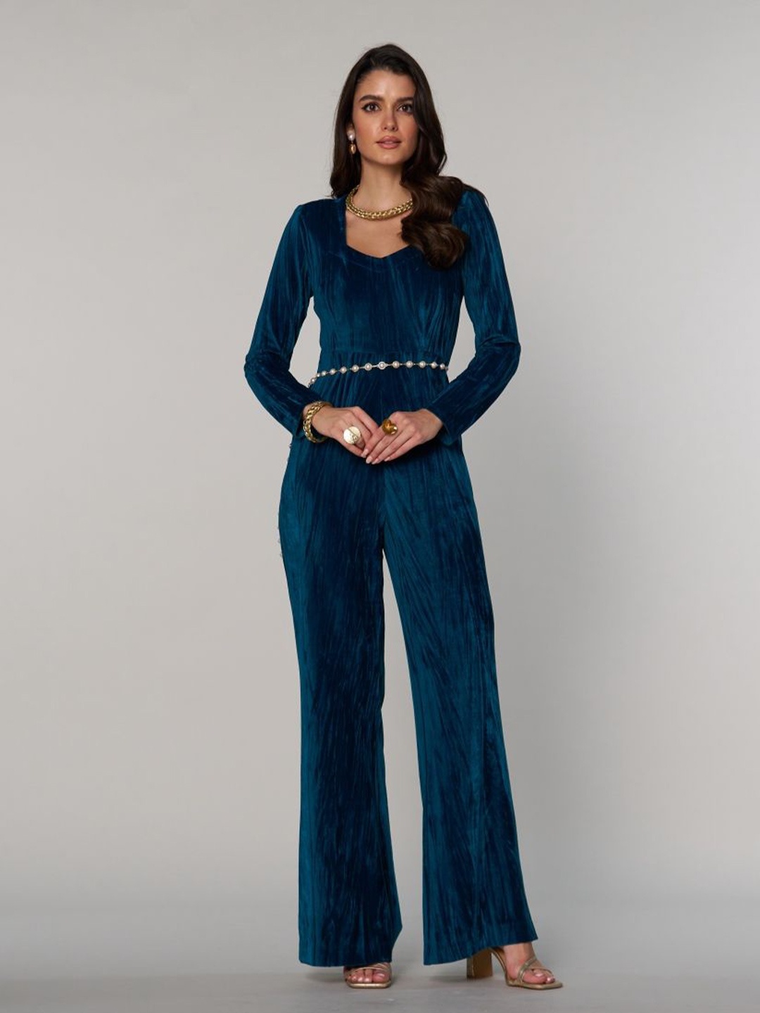 

Style Island Women Sweetheart Neck Basic Jumpsuit, Green
