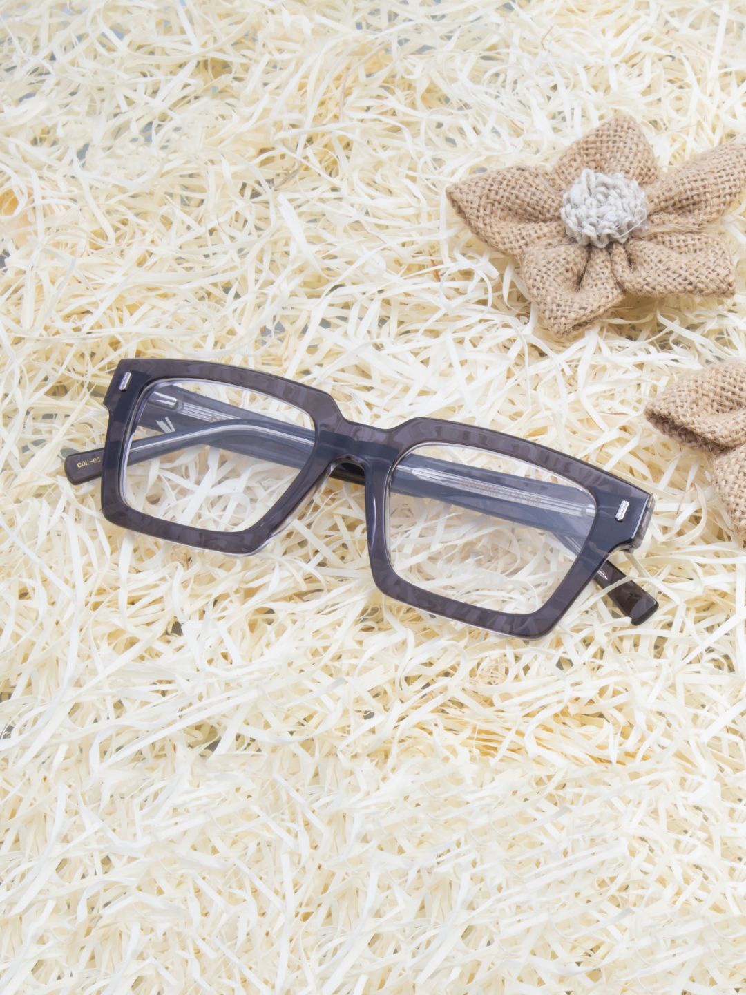 

Ted Smith Unisex 100% Acetate Full Rim Square Frames, Grey