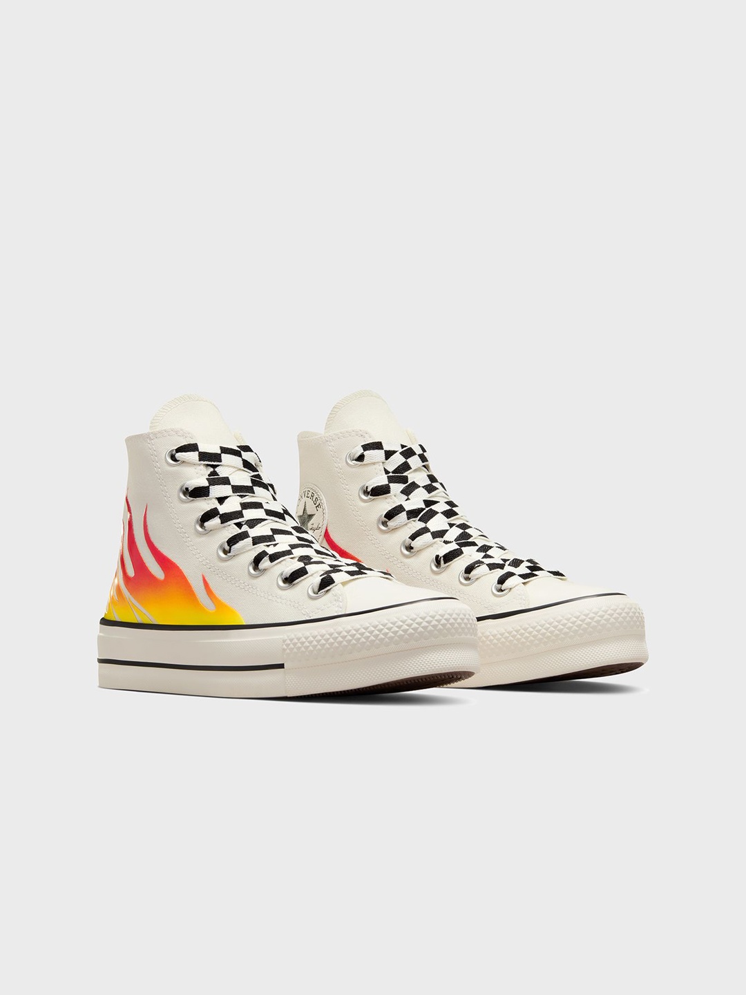 

Converse Women Chuck Taylor All Star Lift Platform Flames Hi-Top Sneakers, Off white