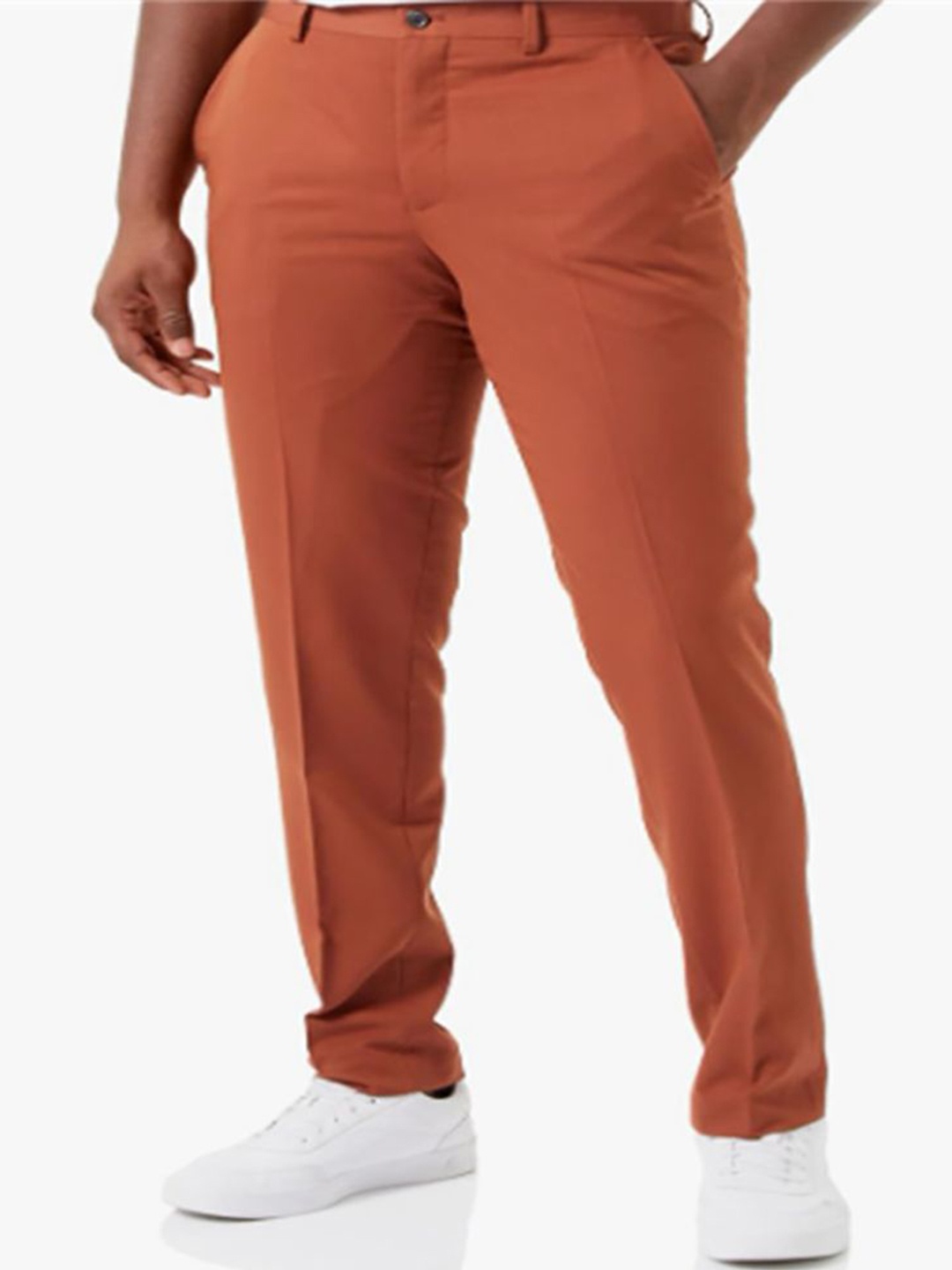 

StyleCast x Revolte Men Mid-Rise Regular Fit Easy Wash Trousers, Orange