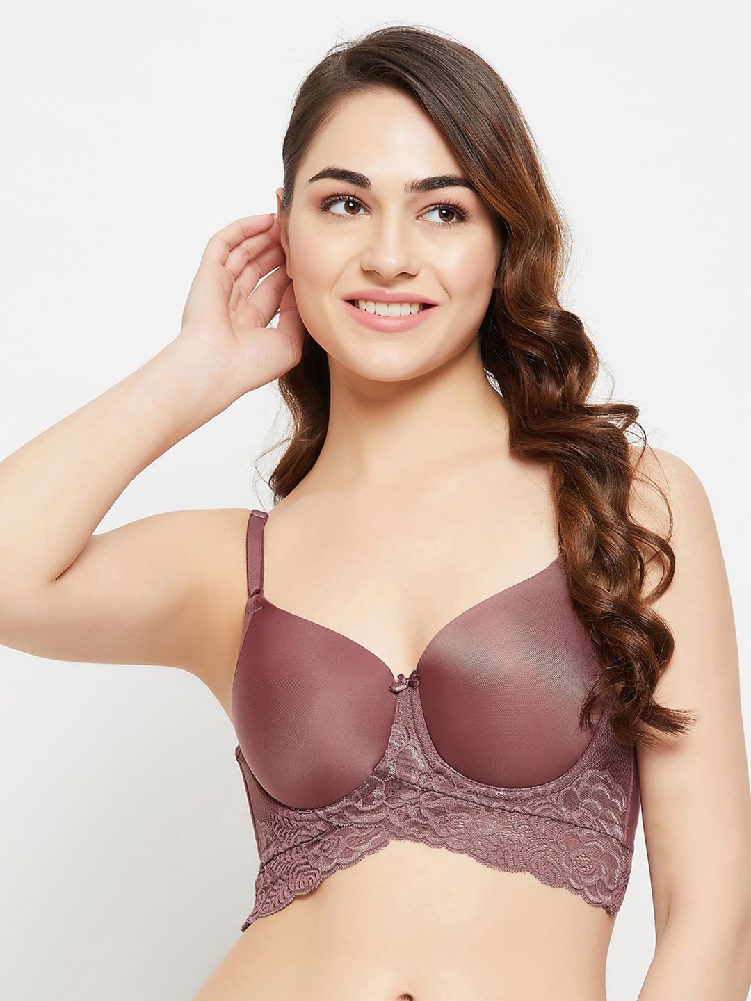 

Clovia Women Bralette Full Coverage Underwired Heavily Padded Bra, Brown