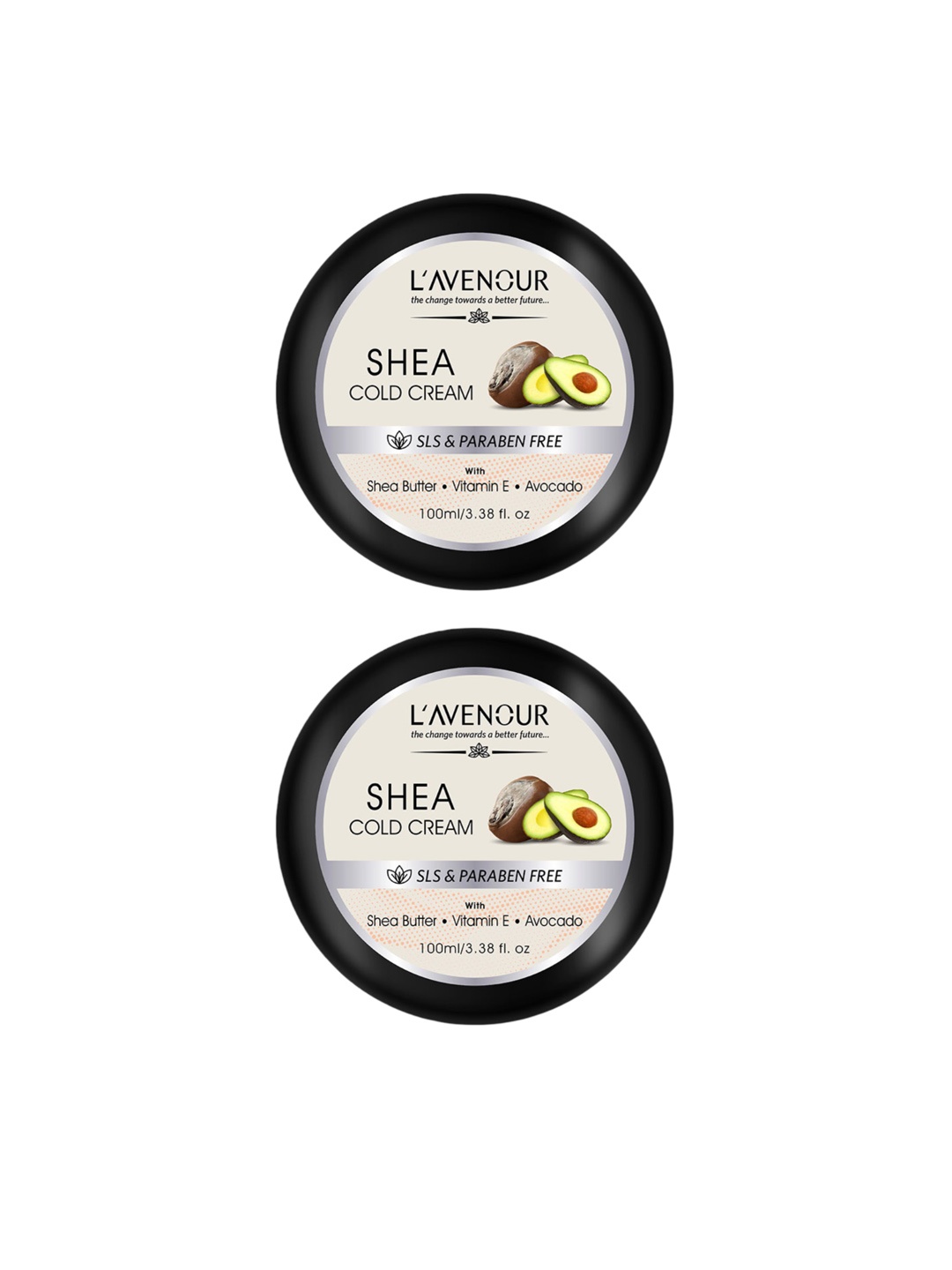 

L'AVENOUR Set Of 2 Shea Butter Deep Hydration Cold Cream For Dry Skin- 100 ml Each, White