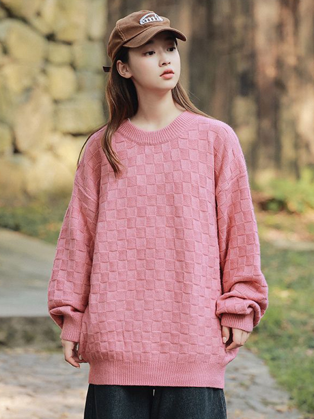 

StyleCast x Revolte Women Round Neck Longline Pullover Sweater, Pink