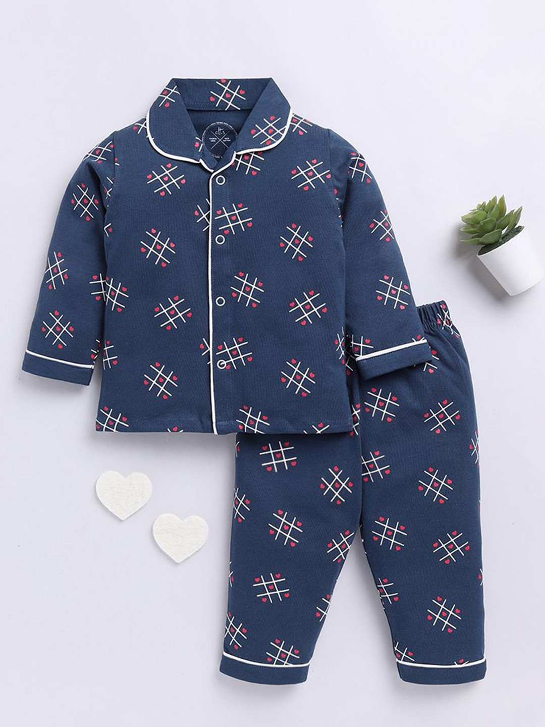 

Clt.s Kids Printed Pure Cotton Night suit, Blue