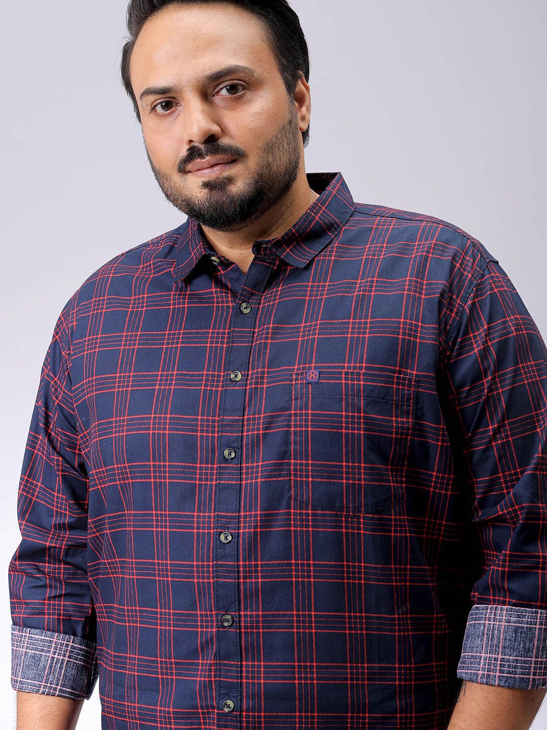 

Hardsoda by The Indian Garage Co Men Checked Casual Shirt, Navy blue