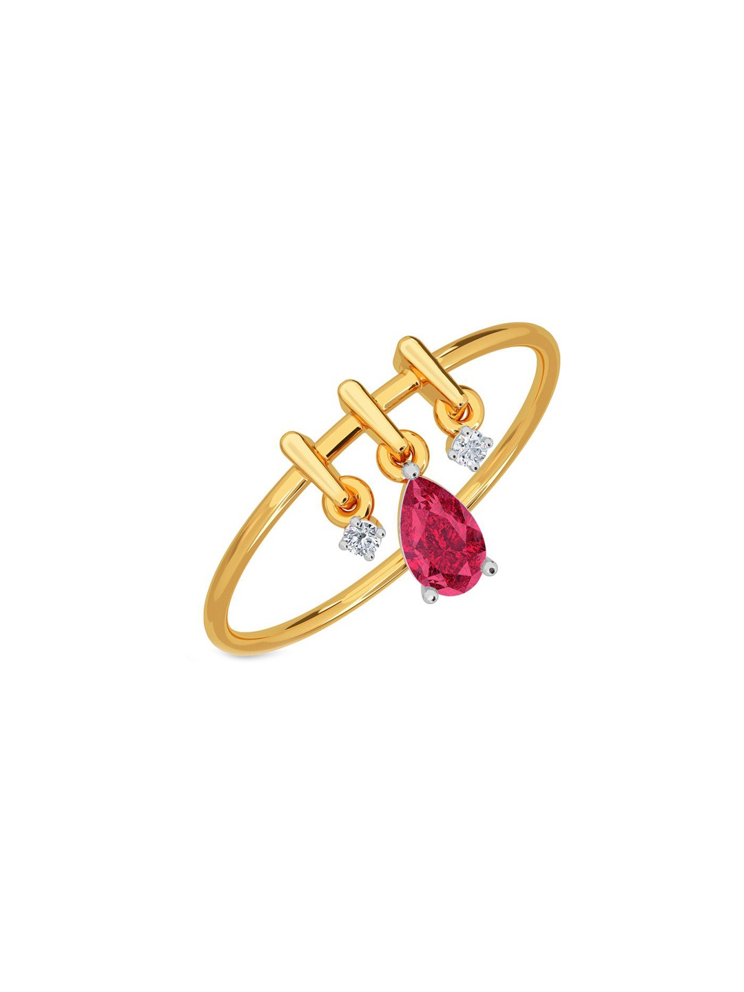 

KISNA DIAMOND AND GOLD JEWELLERY Women 14KT Diamond Finger Ring 0.75gm