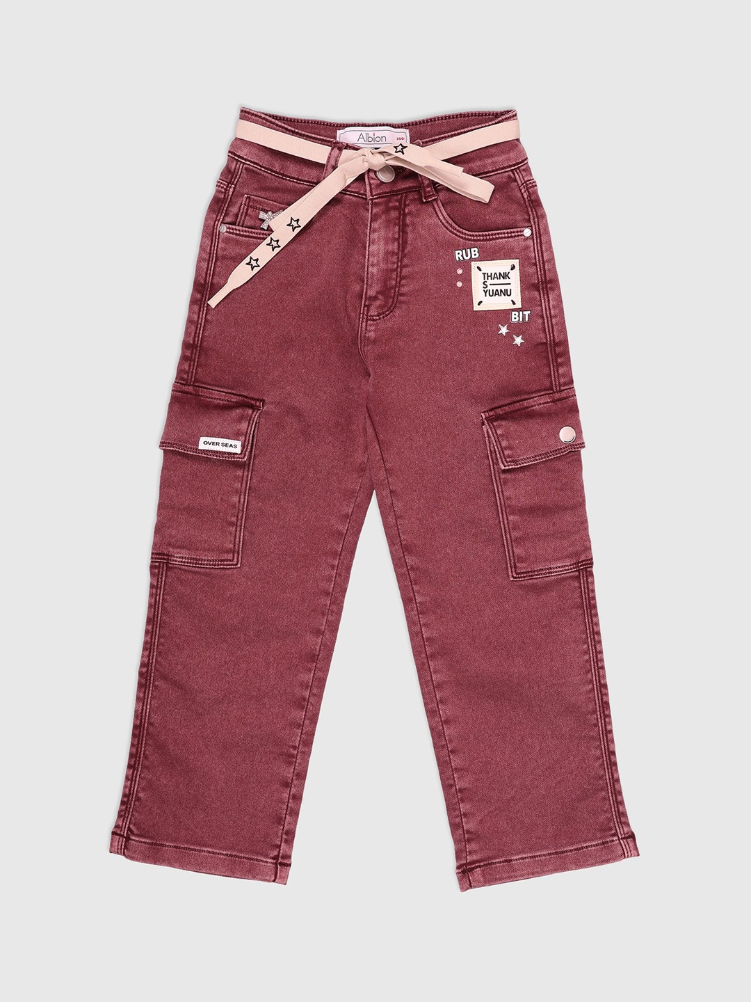 

Albion By CnM Girls Straight Fit Printed Stretchable Jeans, Rust