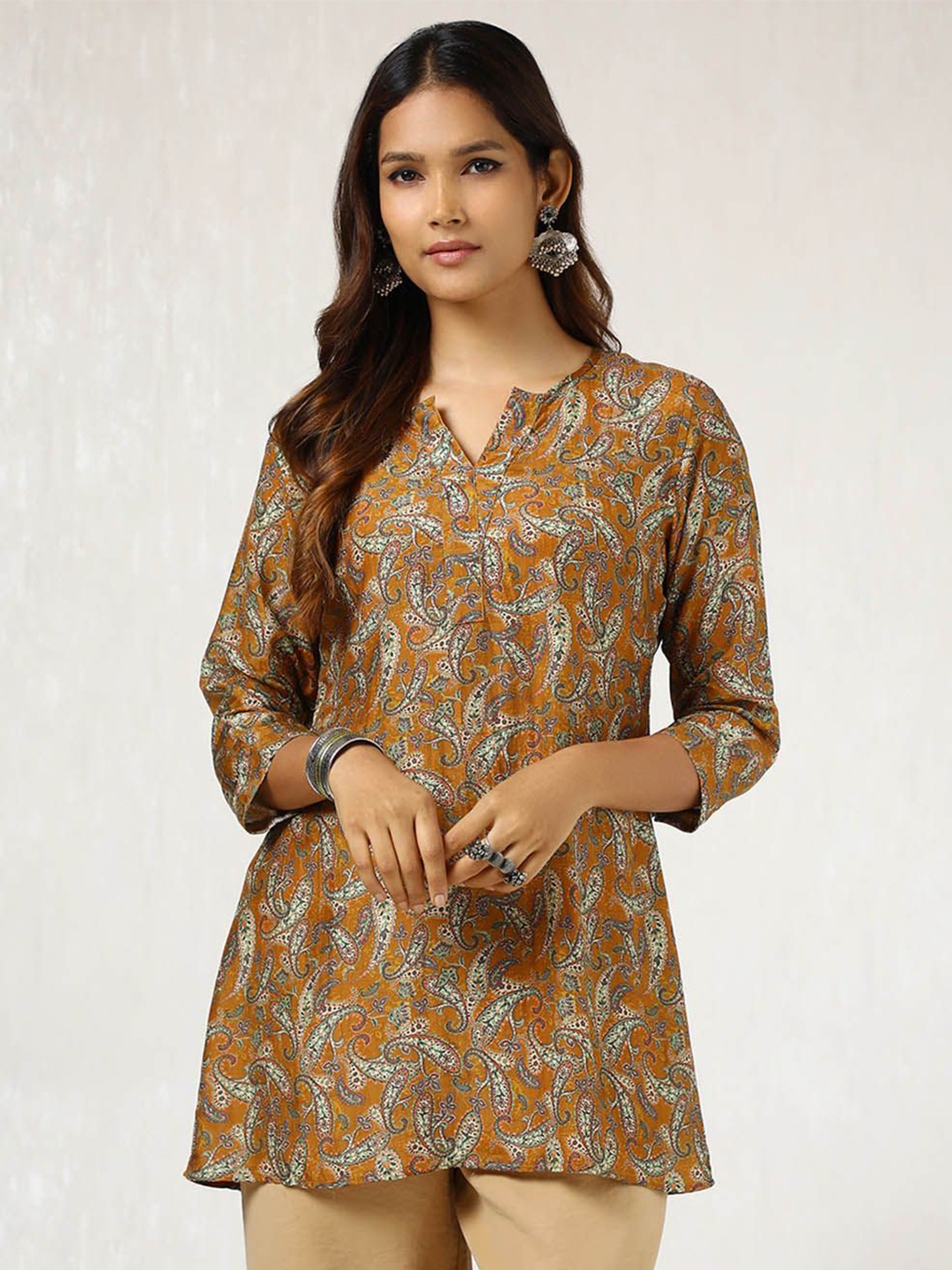

Soch Women Ethnic Printed Tunic, Mustard