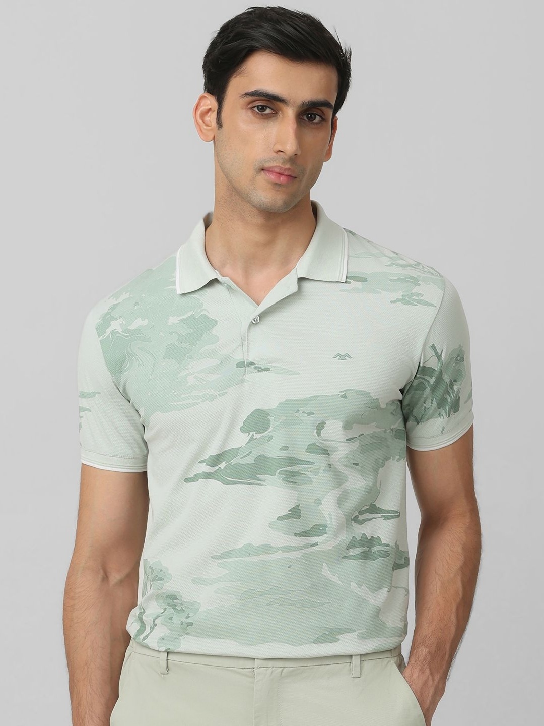 

Mufti Men Polo Collar Slim Fit Printed T-shirt, Green