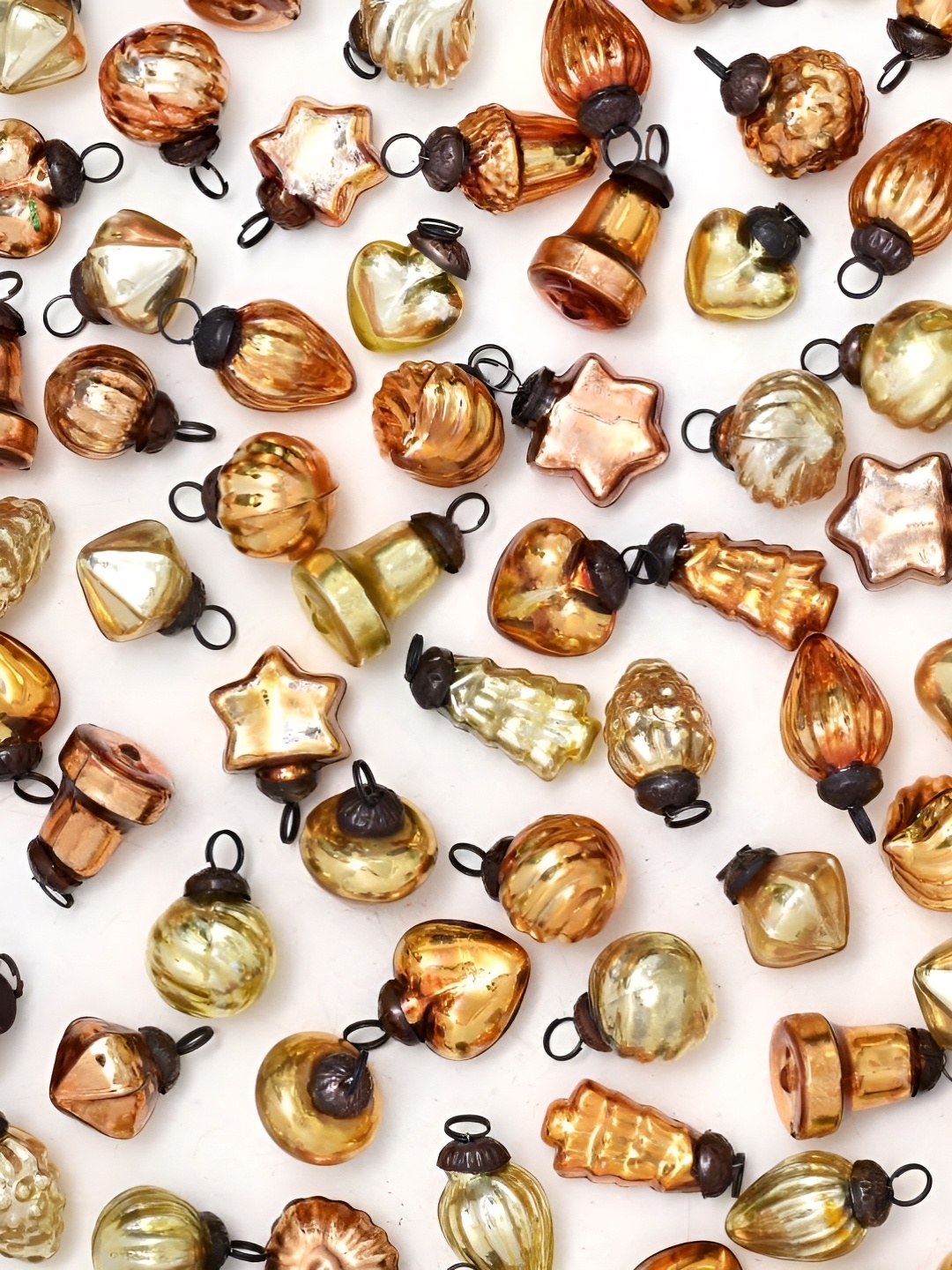 

Indianshelf 25 Pcs Glossy Glass Christmas Tree Ornaments, Copper