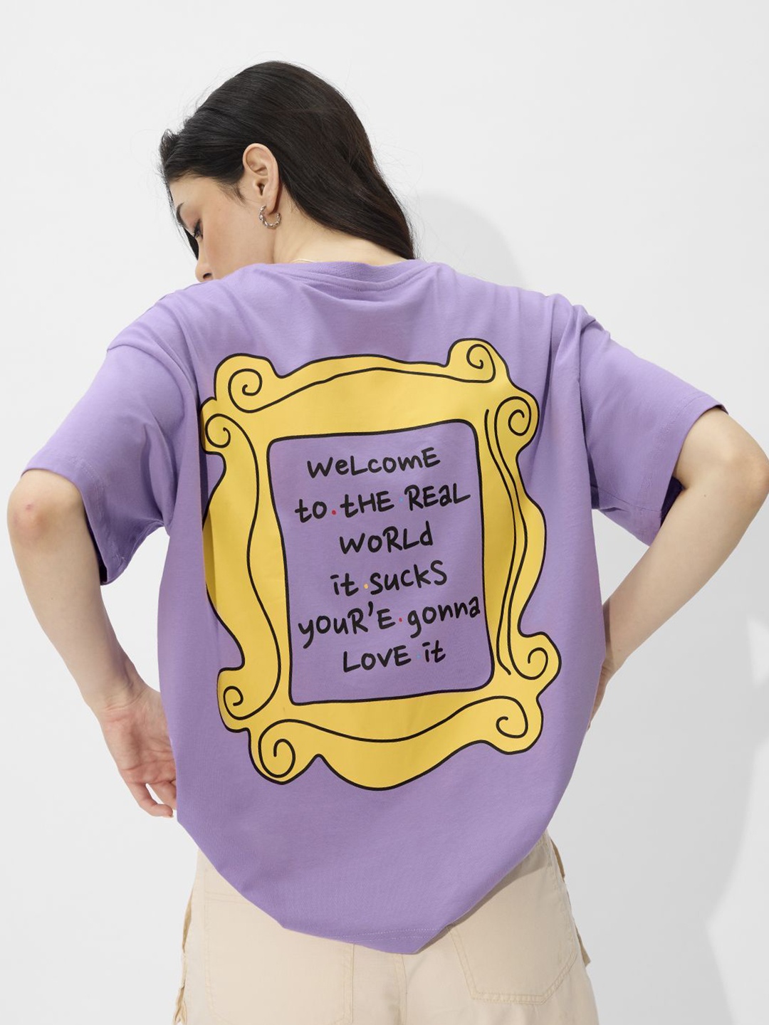 

The Souled Store Women Typography Printed T-shirt, Lavender