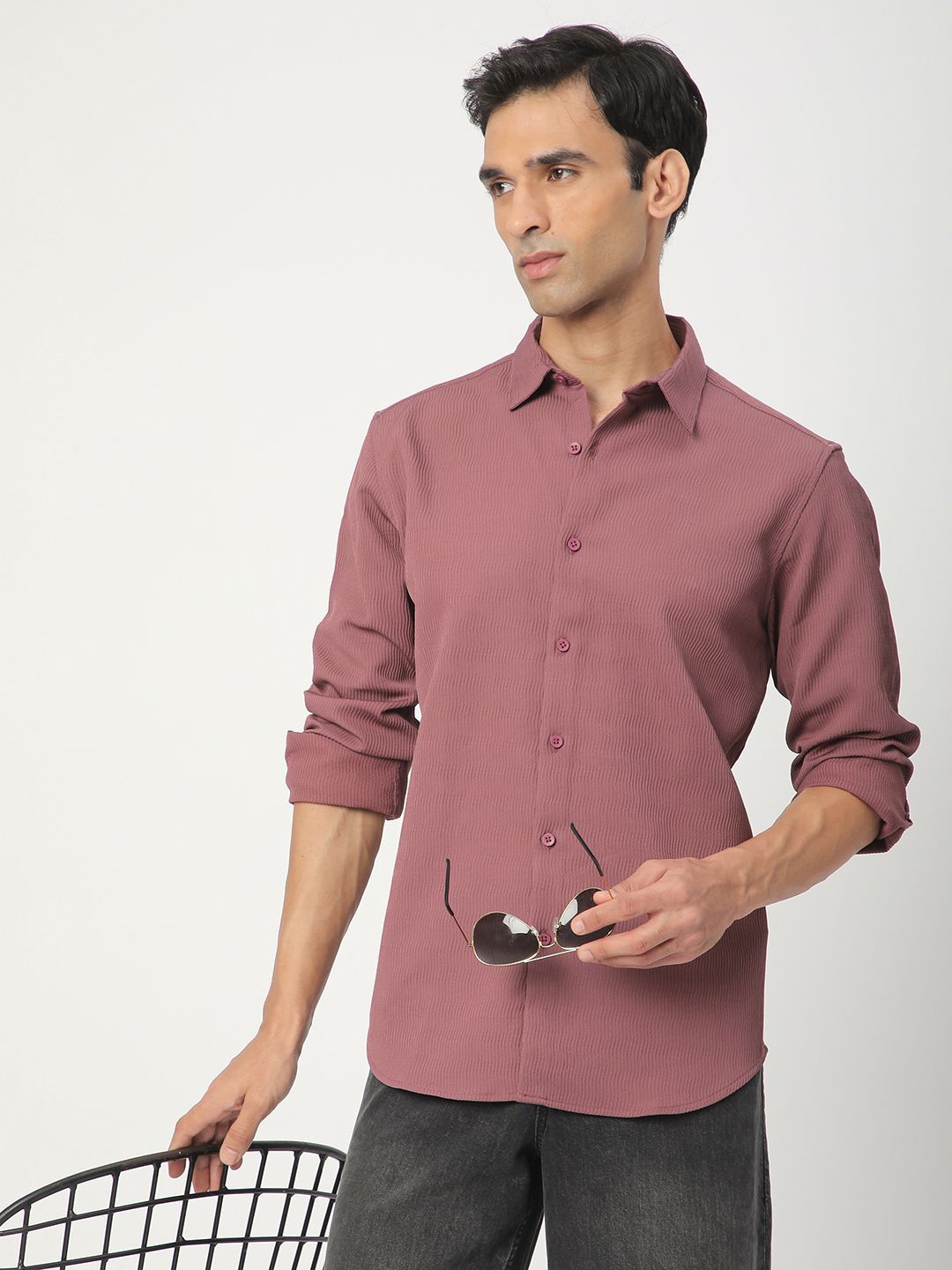 

R&B Men Opaque Casual Shirt, Pink