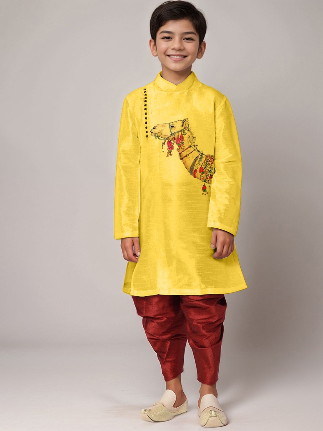 

DEVOILER Boys Kurta, Yellow