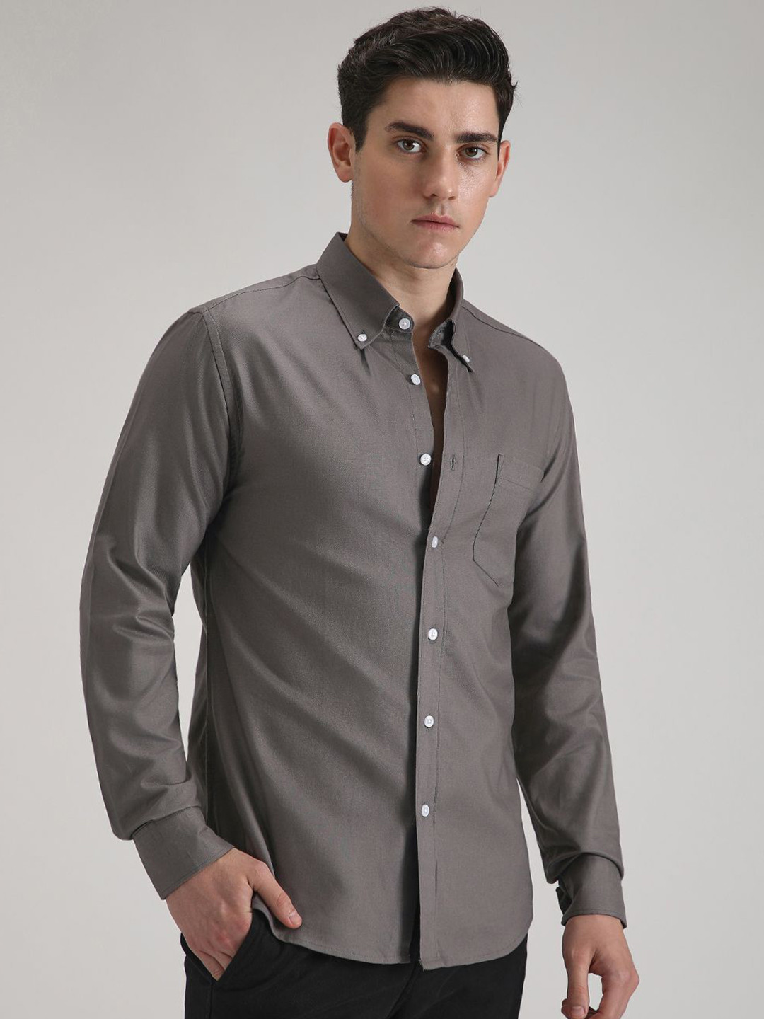 

Banana Club Men Slim Fit Casual Shirt, Grey