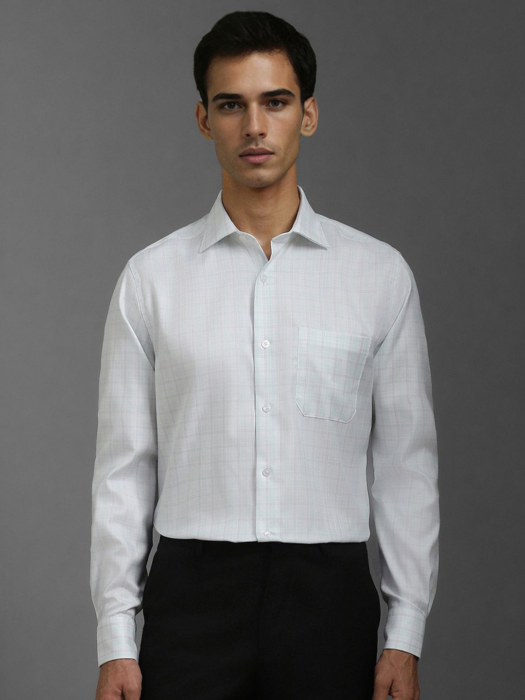 

Louis Philippe Checked Classic Formal Shirt, White