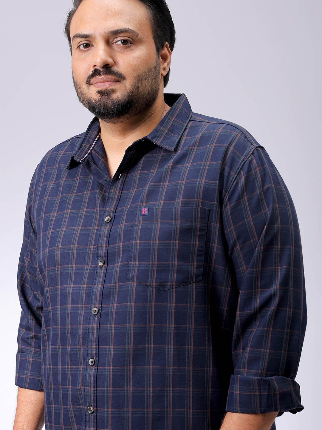 

Hardsoda by The Indian Garage Co Men Checked Casual Shirt, Navy blue
