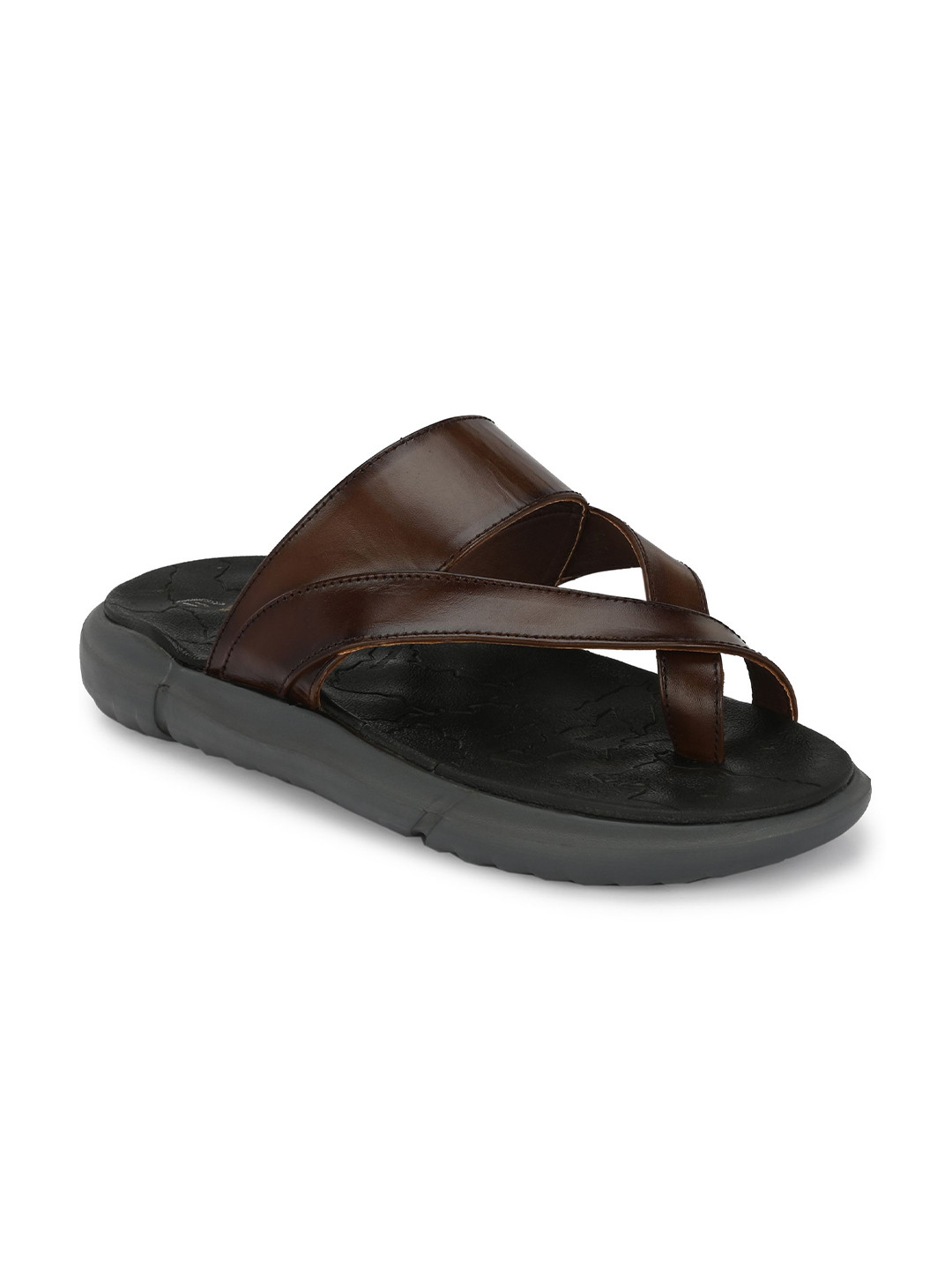 

Egoss Men Leather One Toe Comfort Sandals, Brown