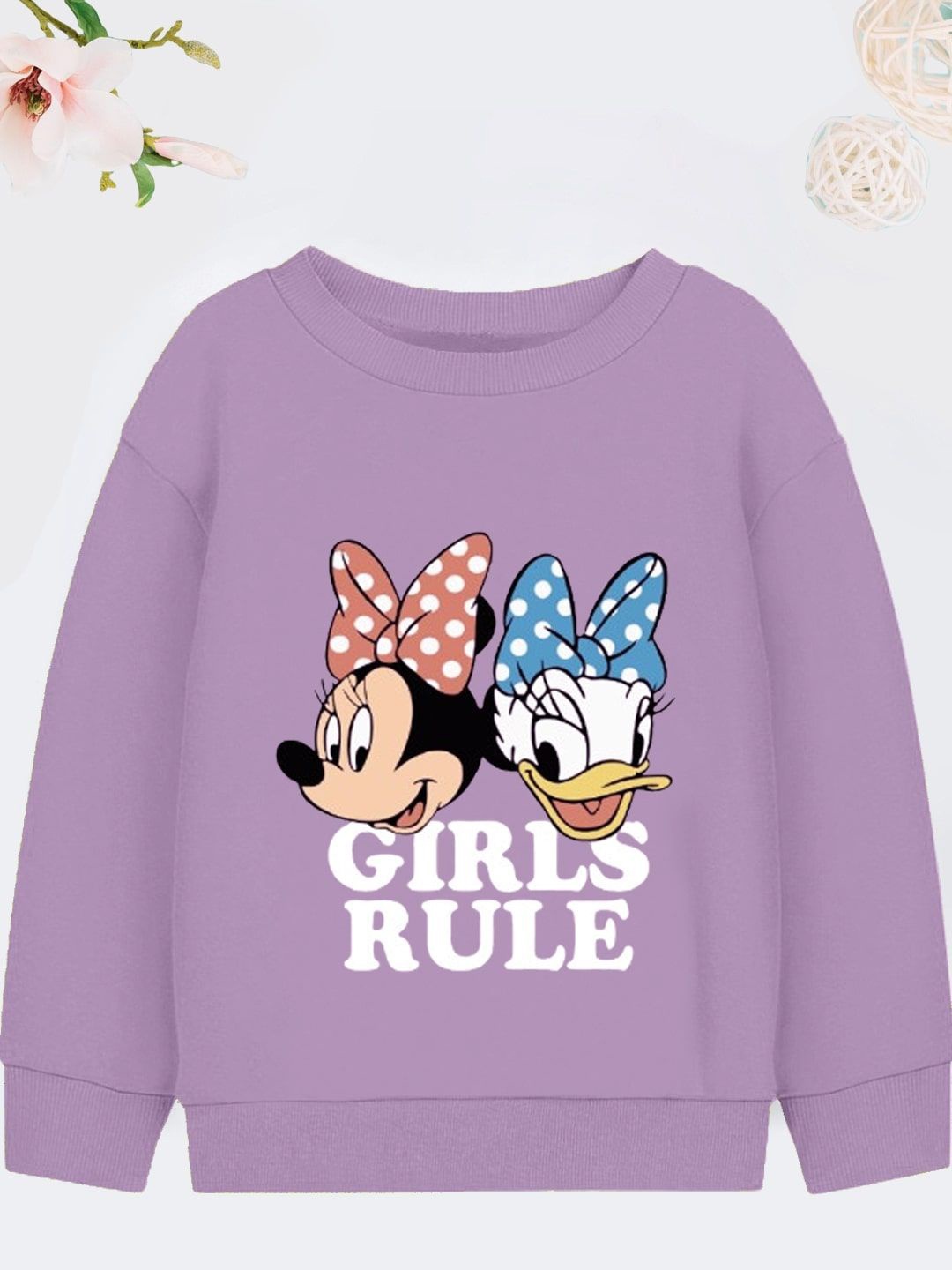 

YK Disney Girls Graphic Printed Sweatshirt, Purple