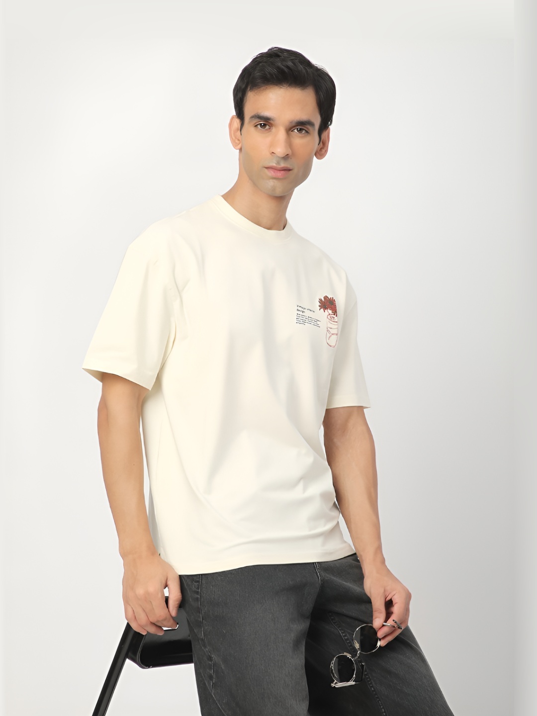 

R&B Men Oversized T-shirt, White
