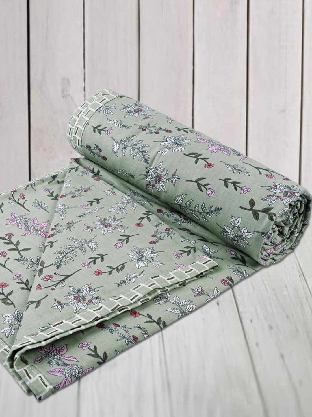 

Trance Home Linen Green Floral 150 GSM Single Bed Dohar