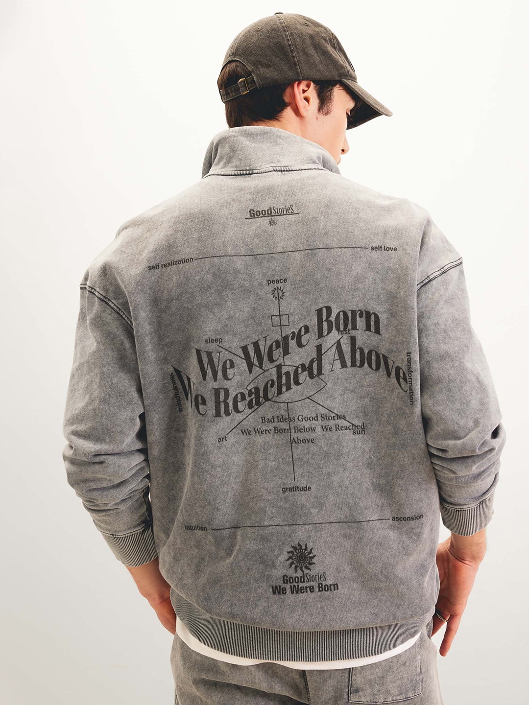 

DeFacto Men Typography Printed Henley Neck Pullover Cotton Sweater, Grey
