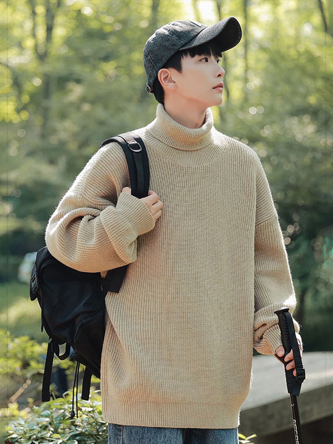 

StyleCast x Revolte Men Longline Pullover, Khaki