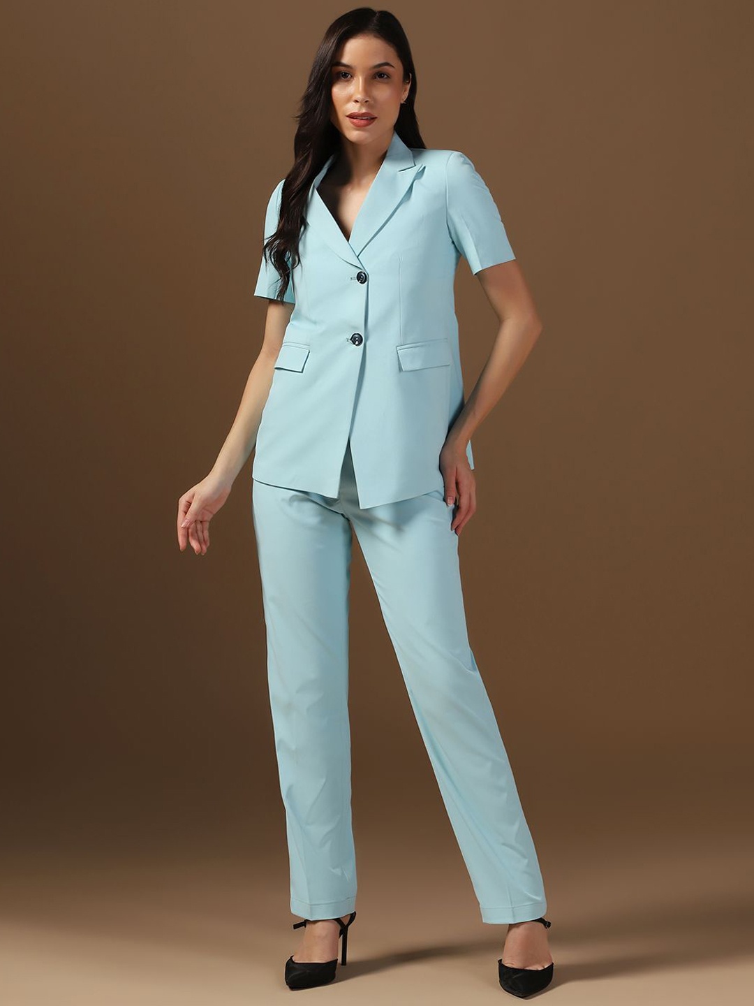 

TAHVO Women Single-Breasted Formal Suits, Blue