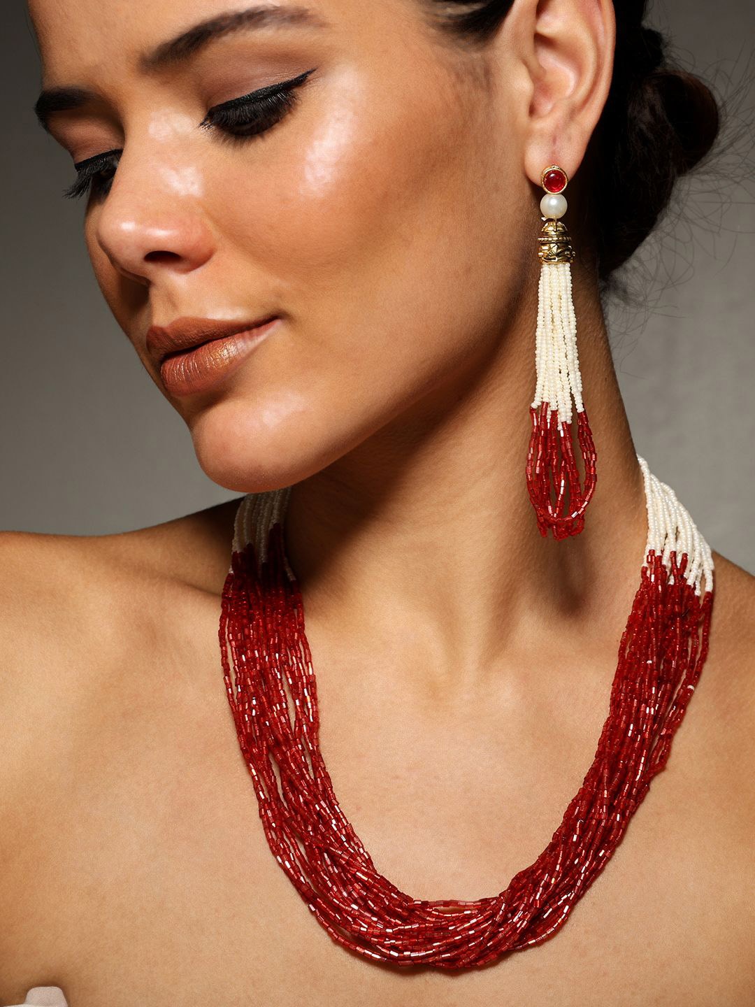 

PATOLA BY VJ Gold Plated Beaded Jewellery Set