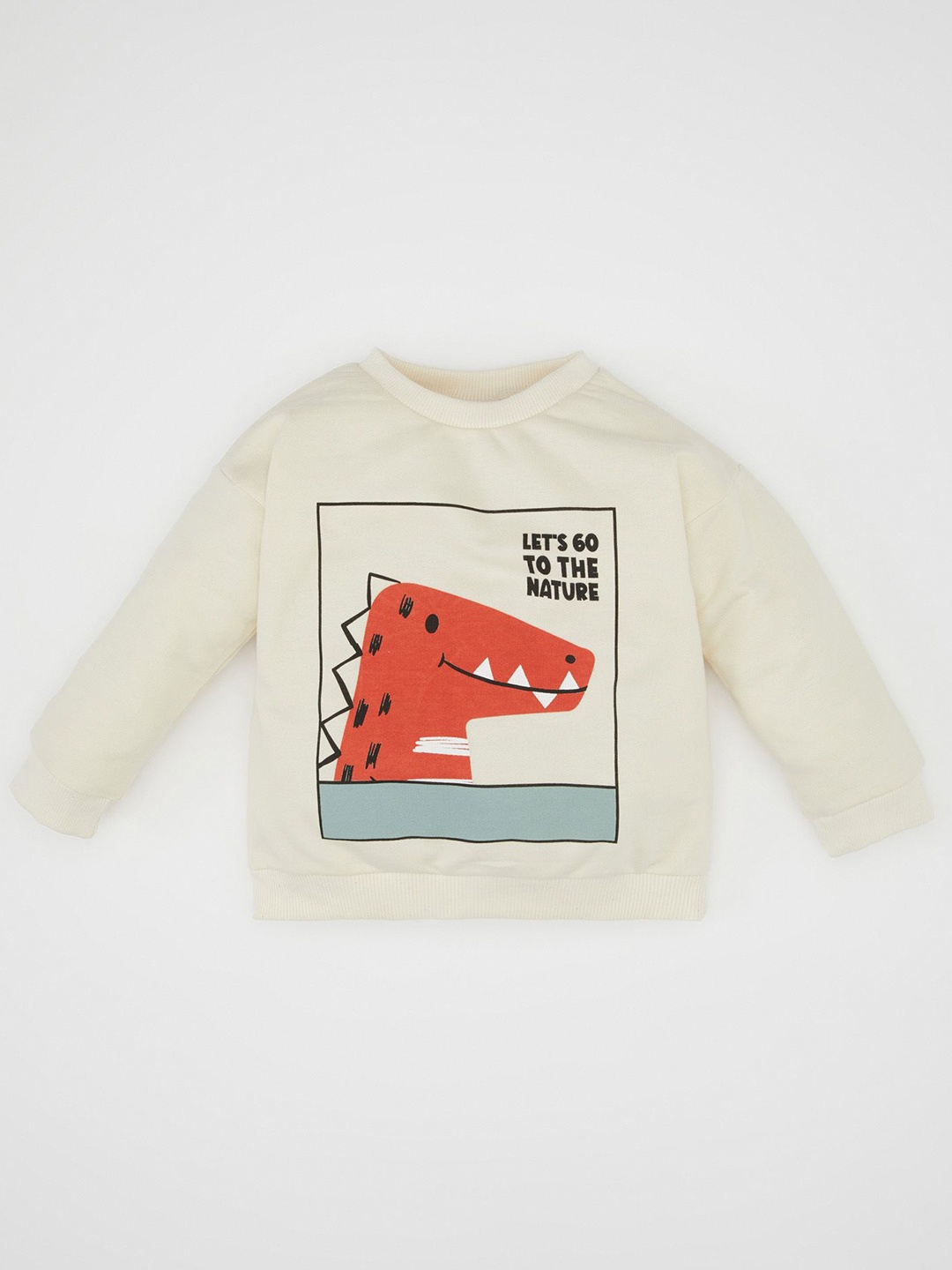 

DeFacto Boys Graphic Printed Pullover, Off white
