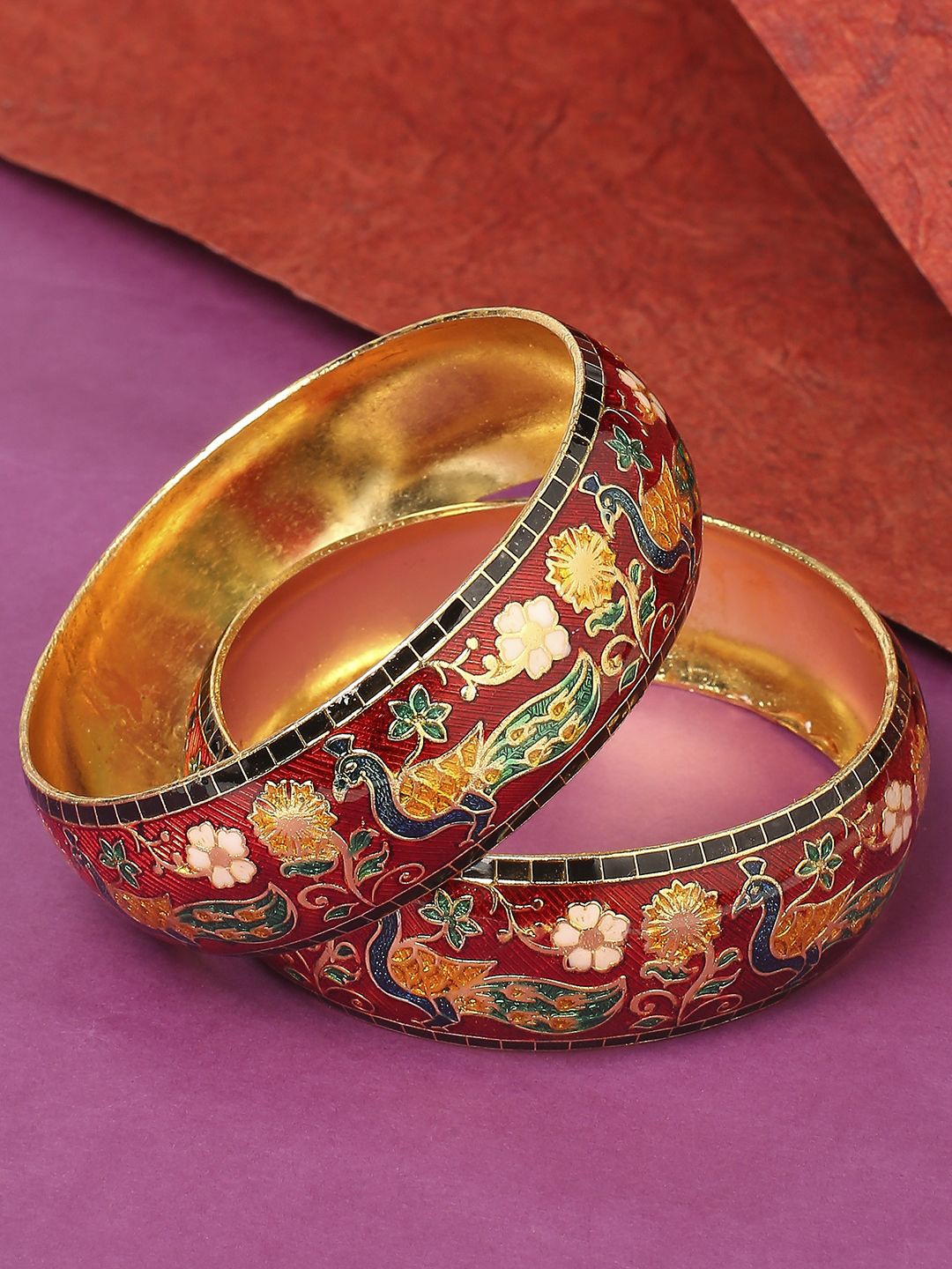 

Anouk Set Of 2 Gold-Plated Floral Design Bangles