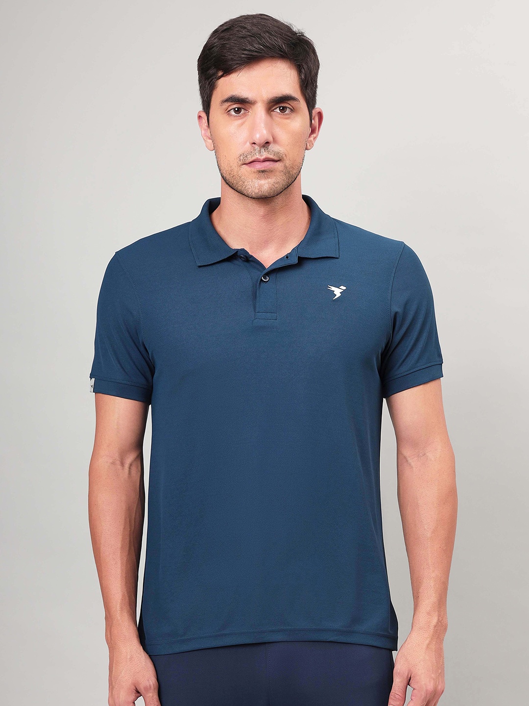 

Technosport Polo Collar Anti Static Slim Fit T-shirt with MATPIQ, Navy blue