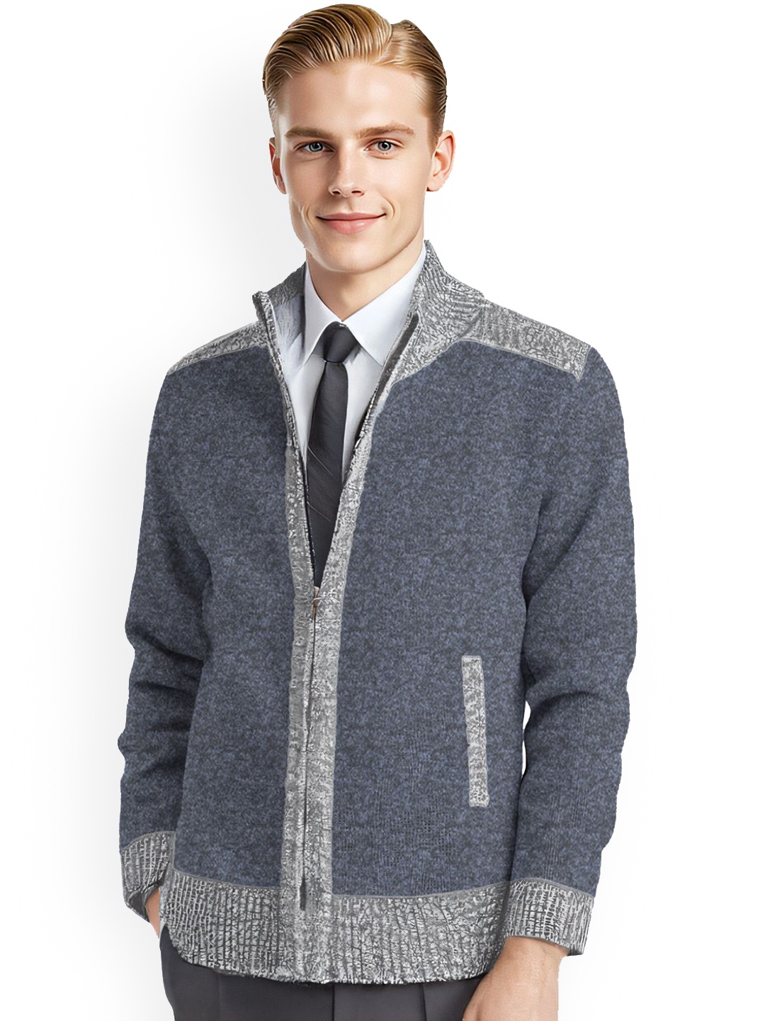 

StyleCast x Revolte Men Lightweight Open Front Jacket, Grey