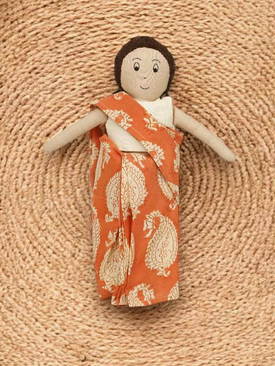 

LITTLE GINNIE Kids Cotton Crochet Soft Dolls and Toys, Orange