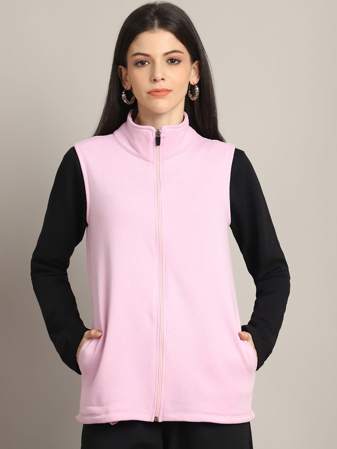 

Rute Women Sleeveless Cotton Jacket, Pink