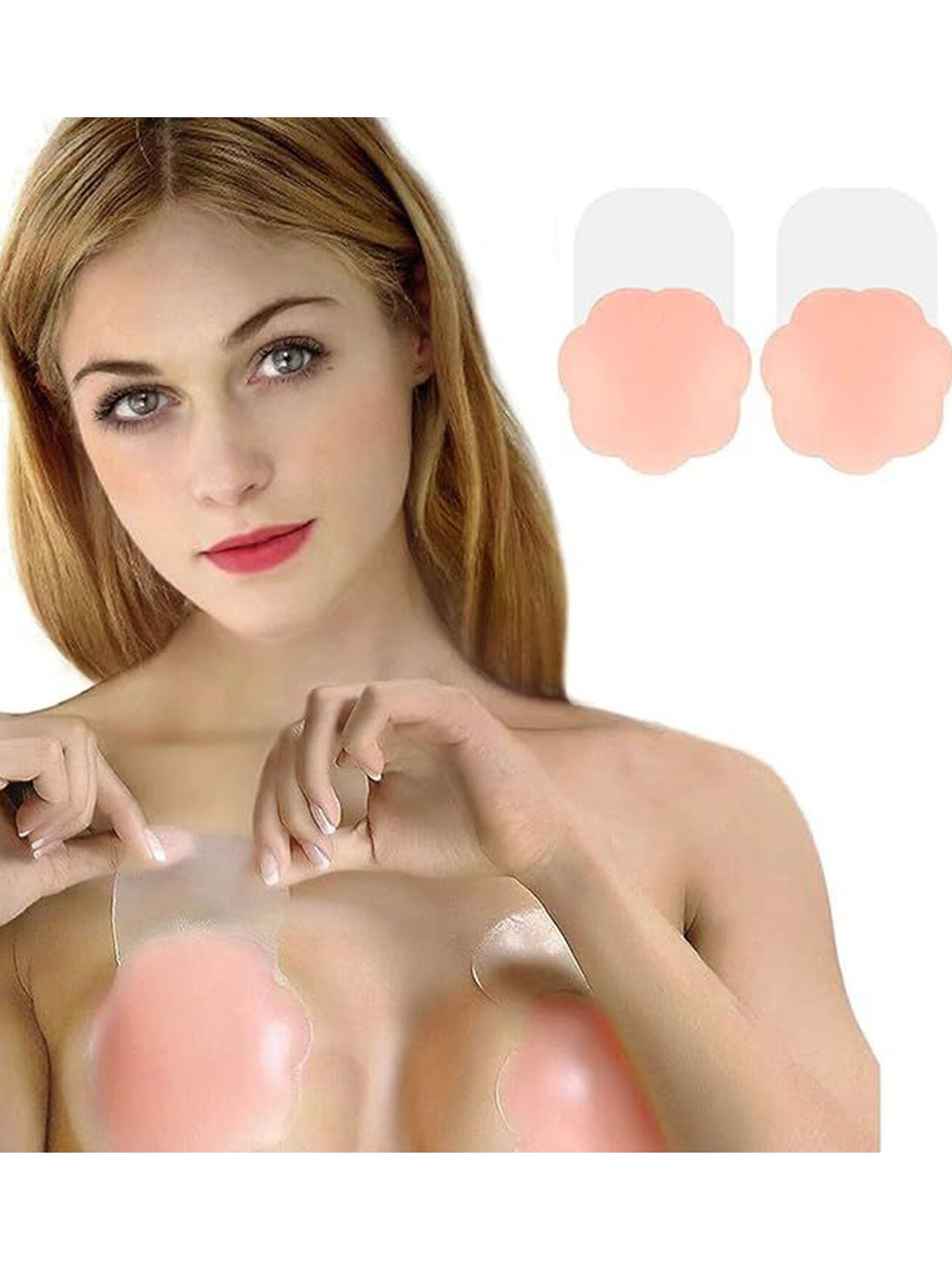 

BRACHY Set of 2 Reusable Stick-On Invisible Adhesive Lingerie accessories, Nude