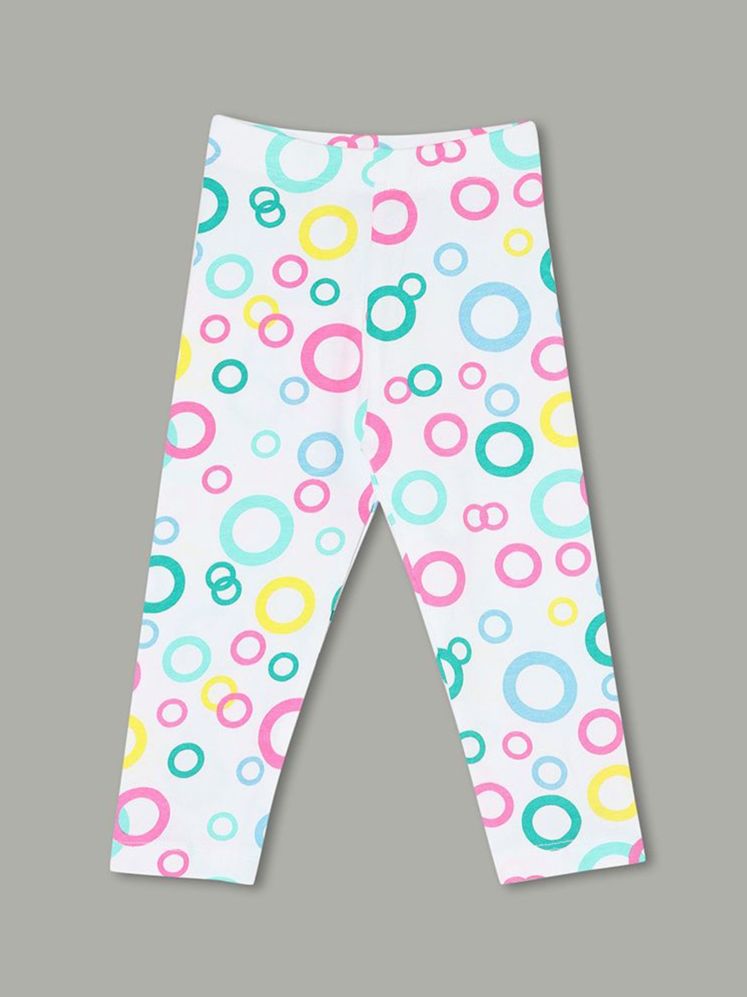 

Juniors by Lifestyle Girls Printed Pure Cotton Ankle length Leggings, White