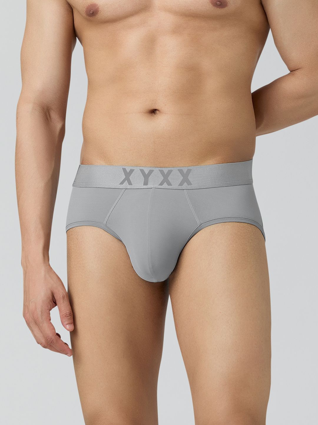 

XYXX Men Solid Rev Tactel Briefs Underwear, Grey