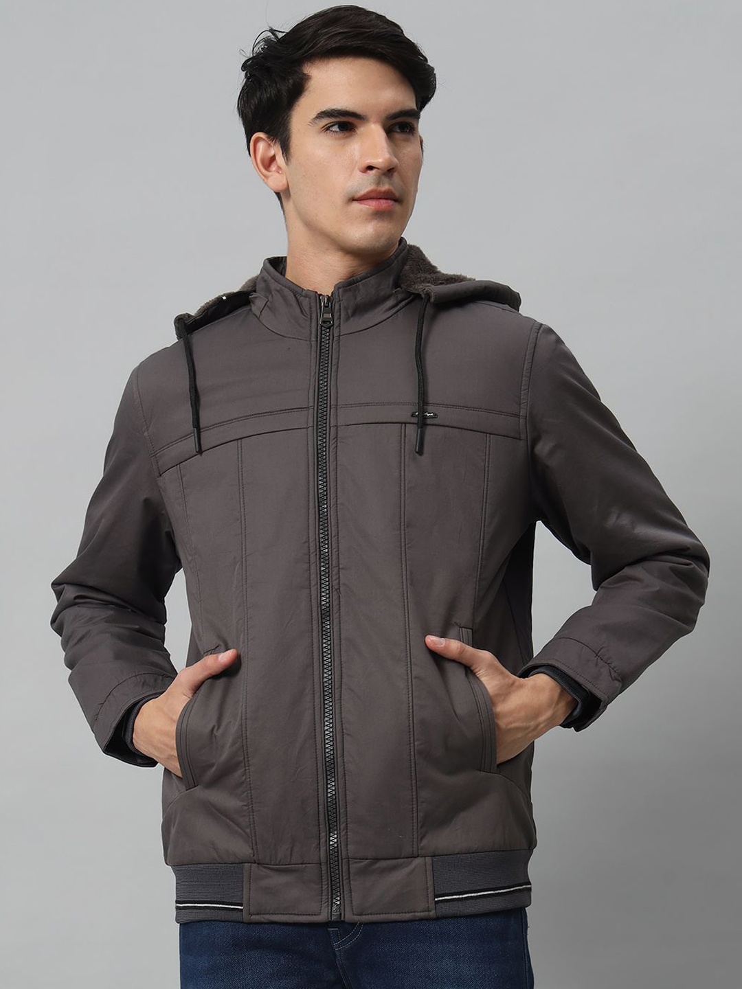 

AR-FIT Men Water Resistant Hooded Jacket, Charcoal