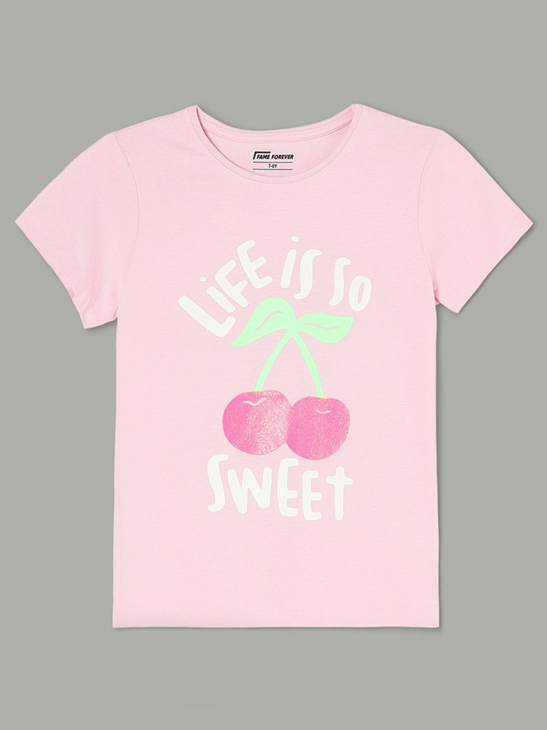 

Fame Forever by Lifestyle Girls Printed T-shirt, Pink