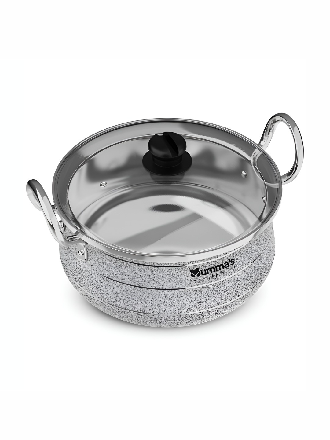 

Mumma's Life Grey Dishwasher Safe Nonstick Cooking Handi 4L