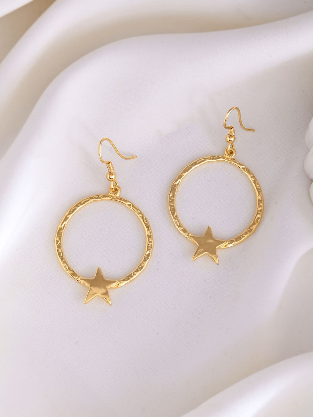 

RICHEERA Gold Plated Contemporary Drop Earrings