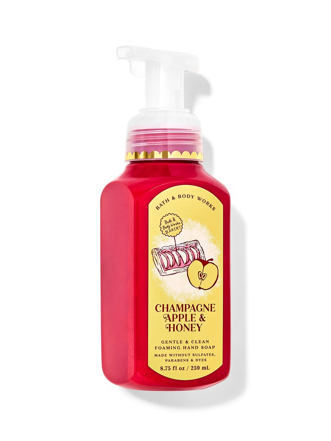 

Bath & Body Works Champagne Apple & Honey Gentle & Clean Foaming Hand Soap - 259 ml, Red