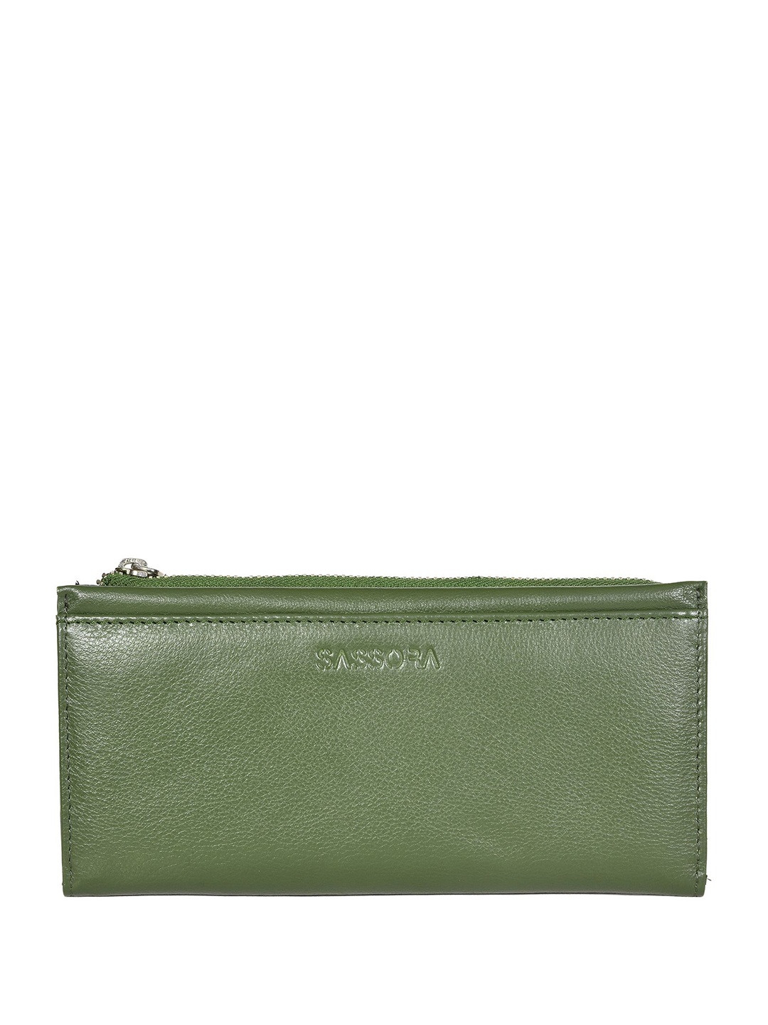 

Sassora Women Embellished Leather Two Fold Wallet, Green