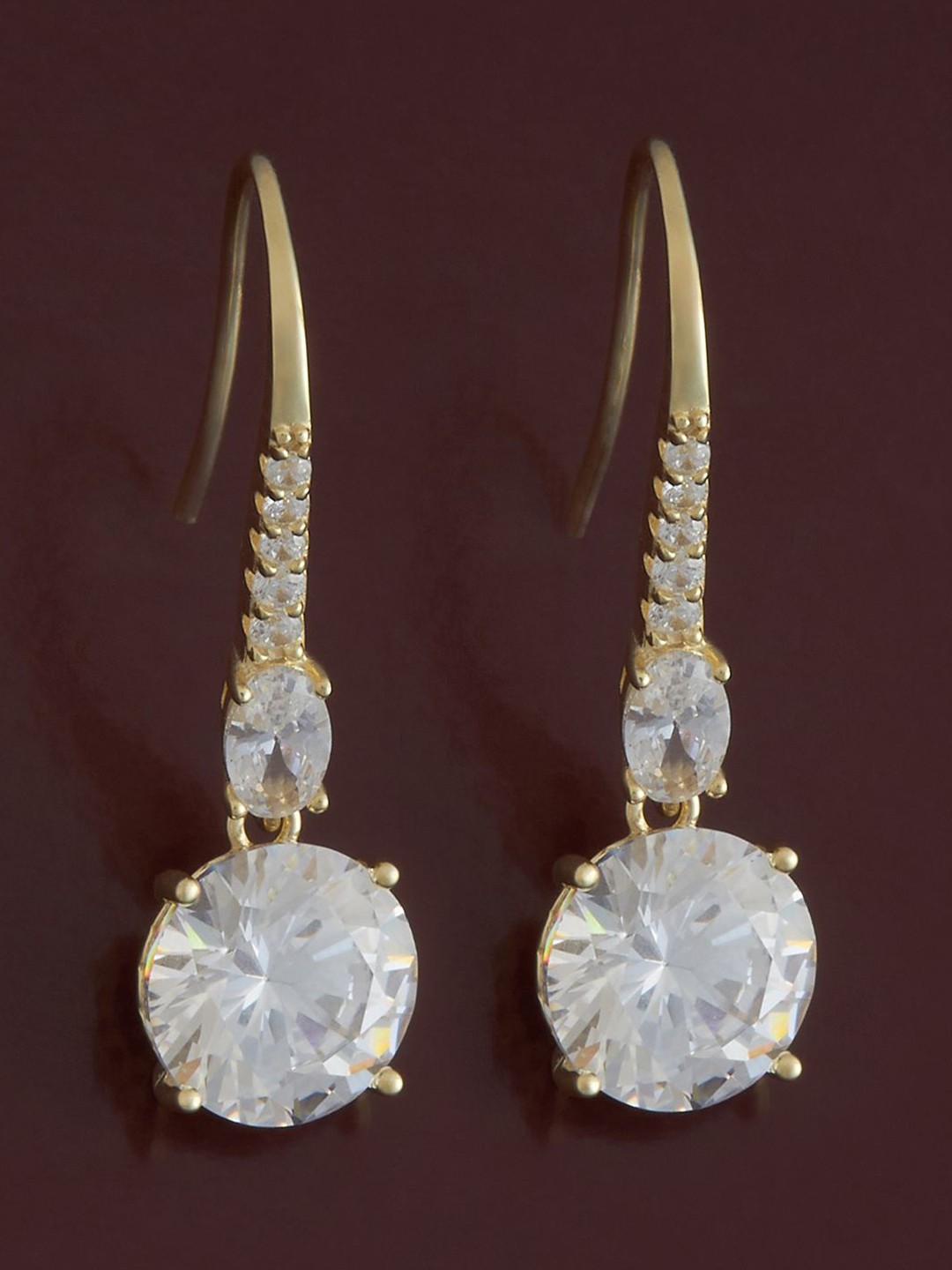 

Kushal's Fashion Jewellery Sterling Silver Zircon Gold-Plated Drop Earrings